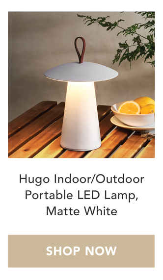 Hugo Indoor/Outdoor Portable LED Lamp, Matte White