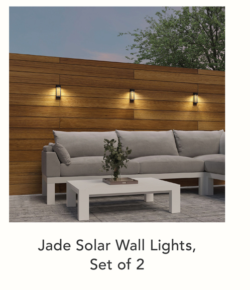 Jade Solar Wall Lights, Set of 2